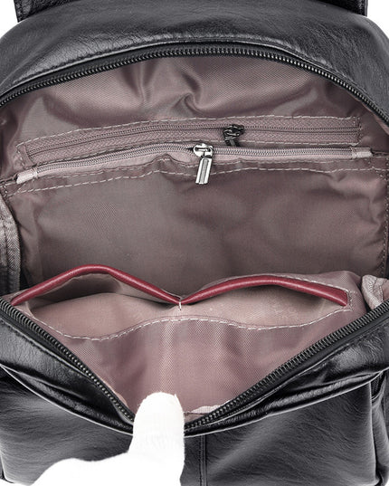 Sheepskin soft leather backpack