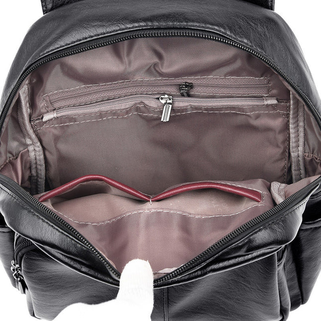 Sheepskin soft leather backpack