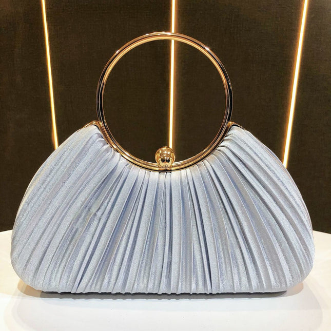 Satin Cheongsam Pleated Evening Clutch