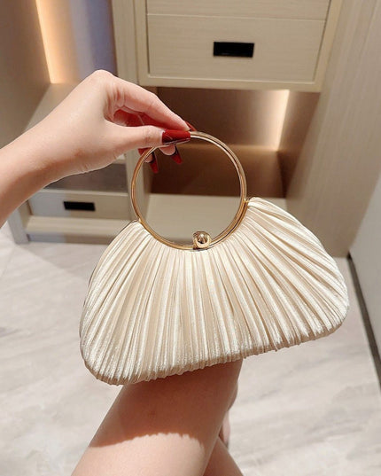 Satin Cheongsam Pleated Evening Clutch