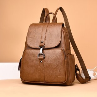 Sheepskin soft leather backpack