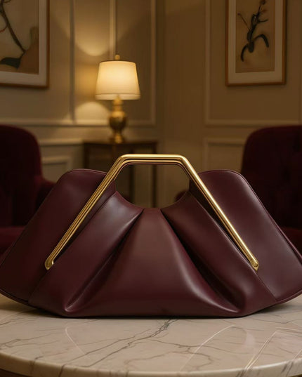 Womens Framed Pleated Cloud Bag