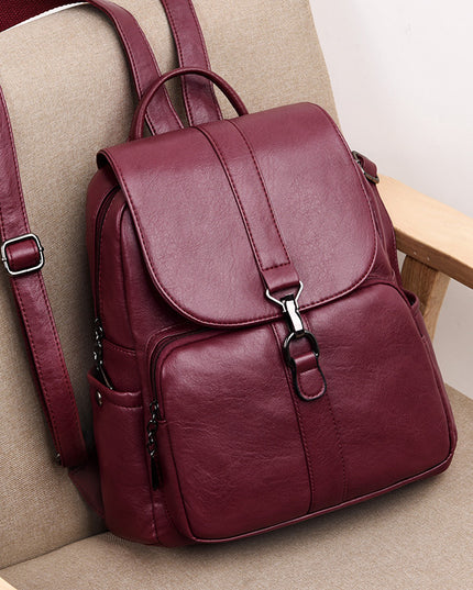 Sheepskin soft leather backpack