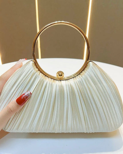 Satin Cheongsam Pleated Evening Clutch