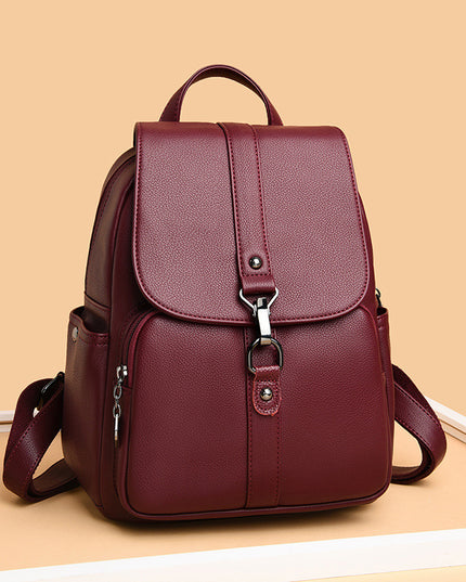 Sheepskin soft leather backpack