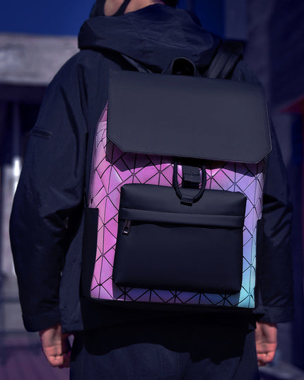 Diamond Pattern Men's Large Capacity Backpack