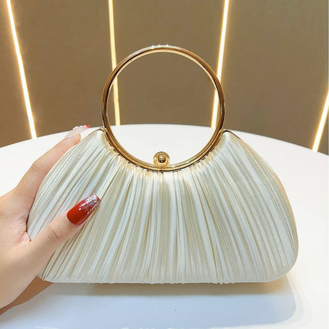 Satin Cheongsam Pleated Evening Clutch