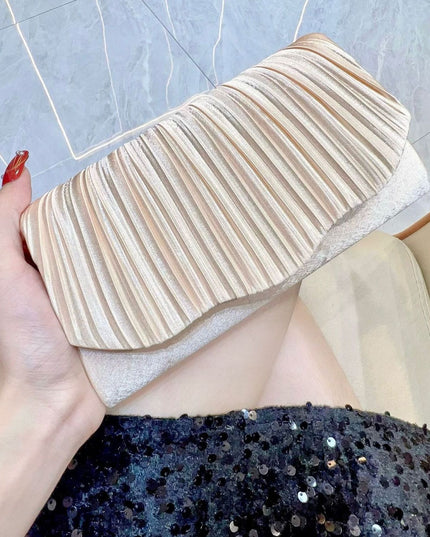 Satin Cheongsam Pleated Evening Clutch