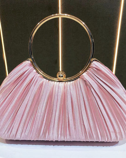 Satin Cheongsam Pleated Evening Clutch