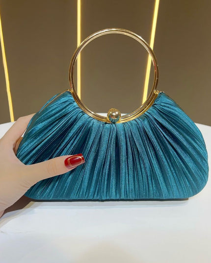Satin Cheongsam Pleated Evening Clutch