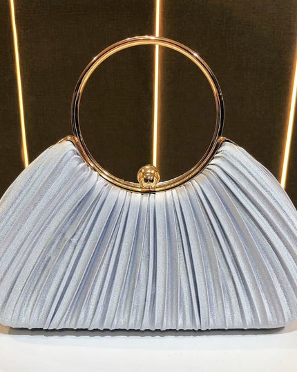 Satin Cheongsam Pleated Evening Clutch