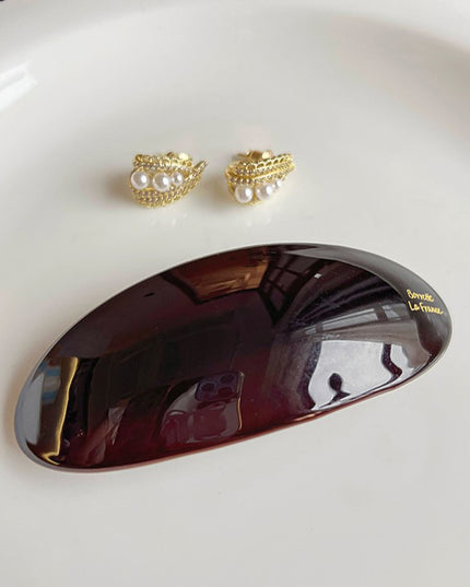 Retro Acetate Oval Hair Accessories