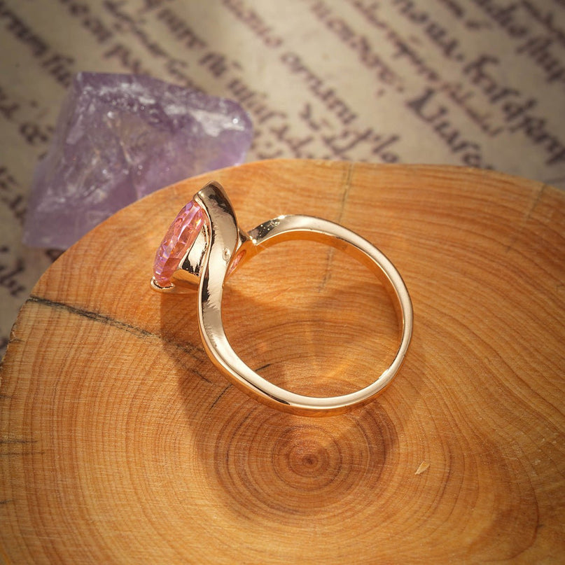 Copper Inlaid  Zircon Ring