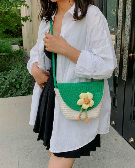 Cute Flowers Straw women's Bag - gaviara