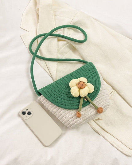 Cute Flowers Straw women's Bag - gaviara