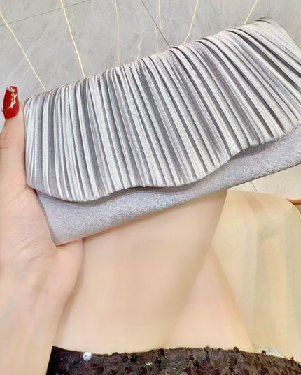 Satin Cheongsam Pleated Evening Clutch