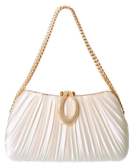 New Satin Pleated Evening Bag