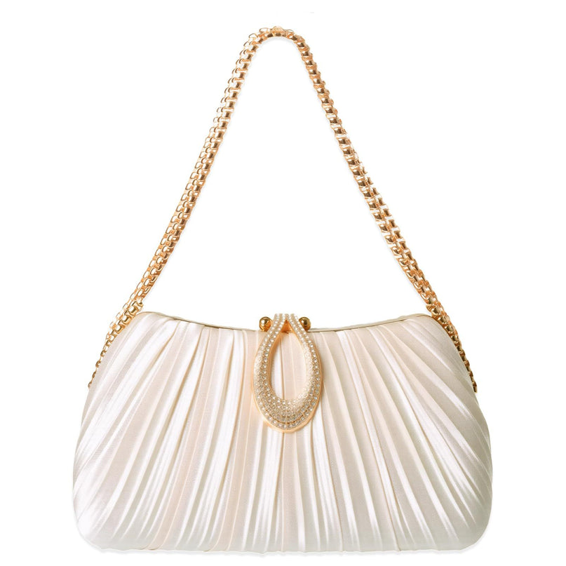 New Satin Pleated Evening Bag