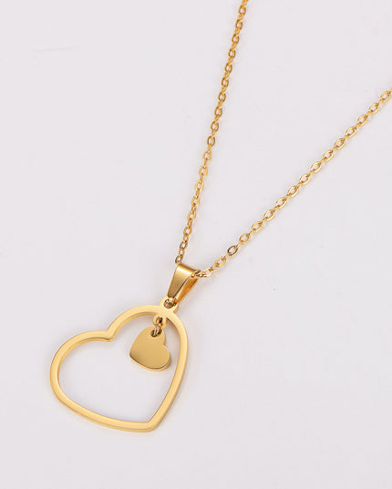Double-Heart Stainless Necklace - gaviara