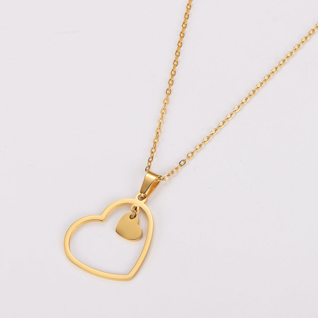Double-Heart Stainless Necklace - gaviara