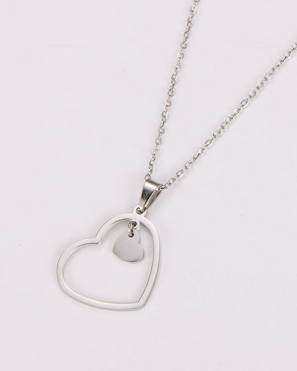 Double-Heart Stainless Necklace - gaviara