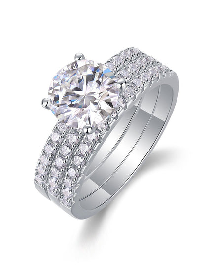 Dreamy Platinum-Plated Moissanite Ring - gaviara