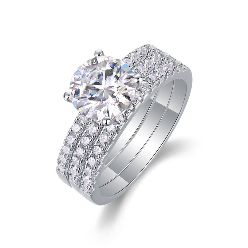 Dreamy Platinum-Plated Moissanite Ring - gaviara