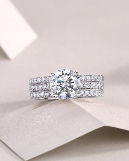 Dreamy Platinum-Plated Moissanite Ring - gaviara