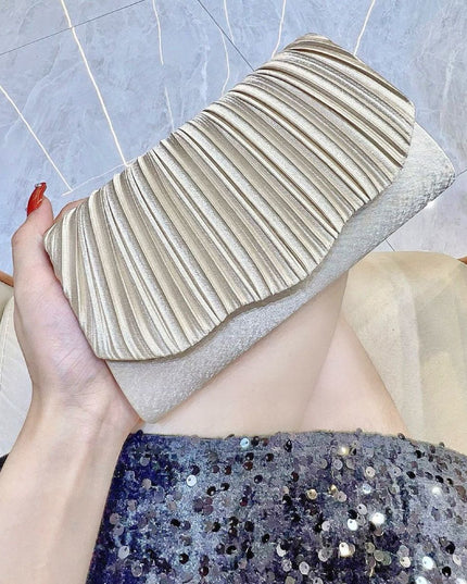 Satin Cheongsam Pleated Evening Clutch