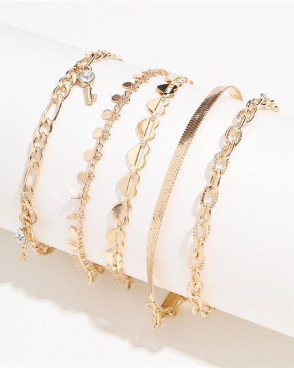 Fashion Heart Anklet Set