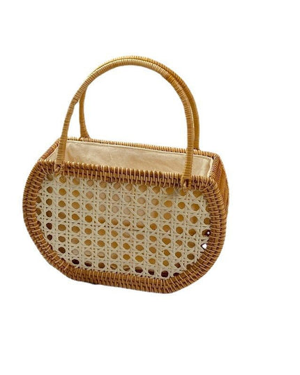 Fashion Vintage Woven Rattan Tote Bag
