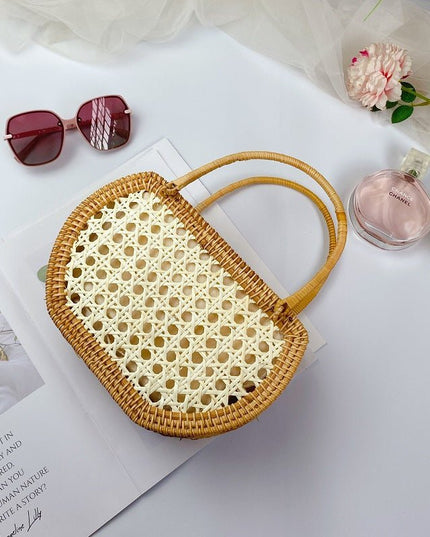 Fashion Vintage Woven Rattan Tote Bag