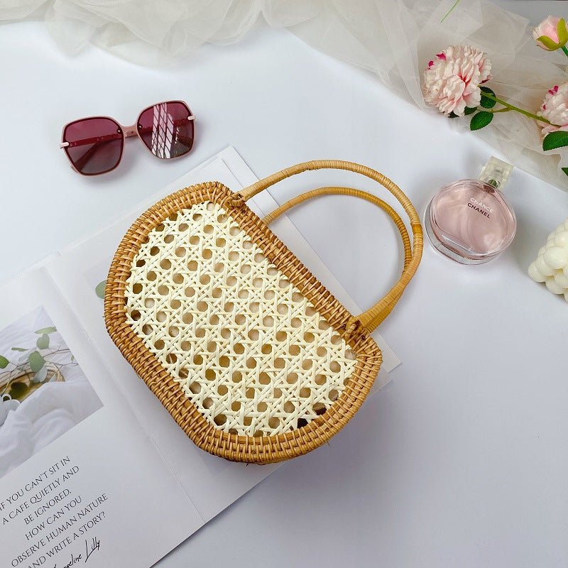 Fashion Vintage Woven Rattan Tote Bag