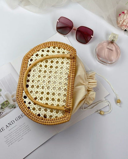 Fashion Vintage Woven Rattan Tote Bag