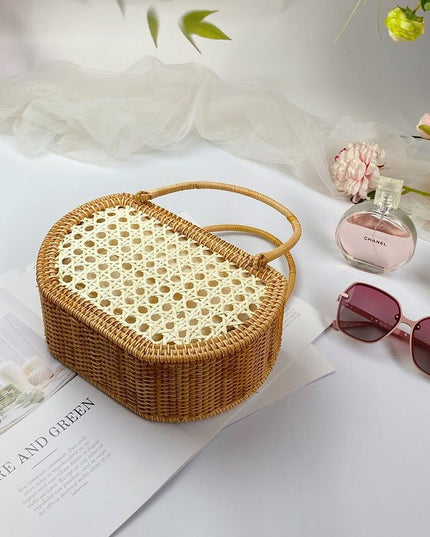 Fashion Vintage Woven Rattan Tote Bag