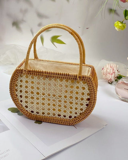 Fashion Vintage Woven Rattan Tote Bag