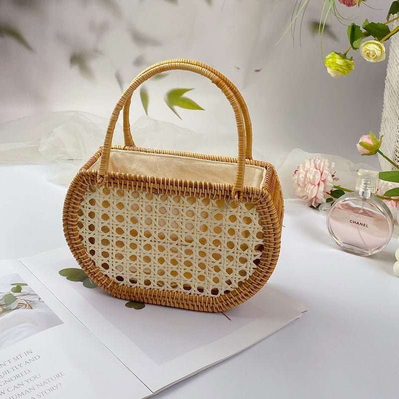 Fashion Vintage Woven Rattan Tote Bag