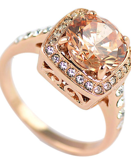 Gemstone Citrine Zircon Ring