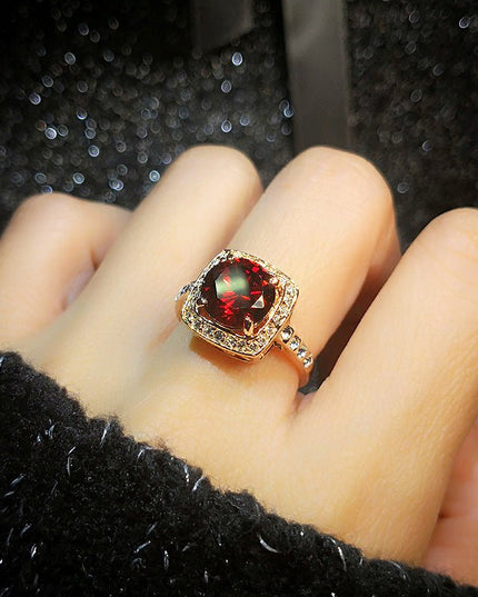 Gemstone Citrine Zircon Ring