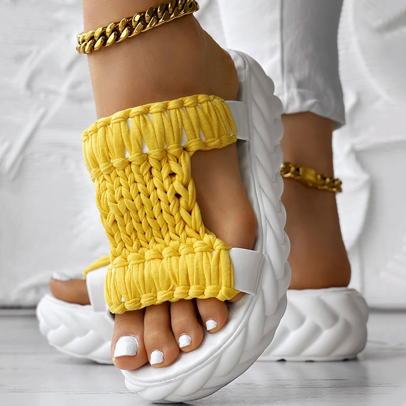 Knit Platform Sandals - gaviara