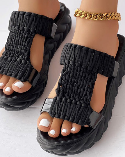 Knit Platform Sandals - gaviara
