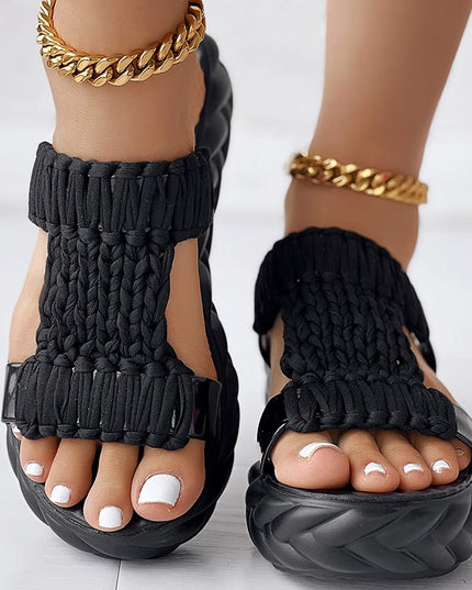 Knit Platform Sandals - gaviara
