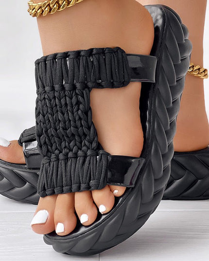 Knit Platform Sandals - gaviara