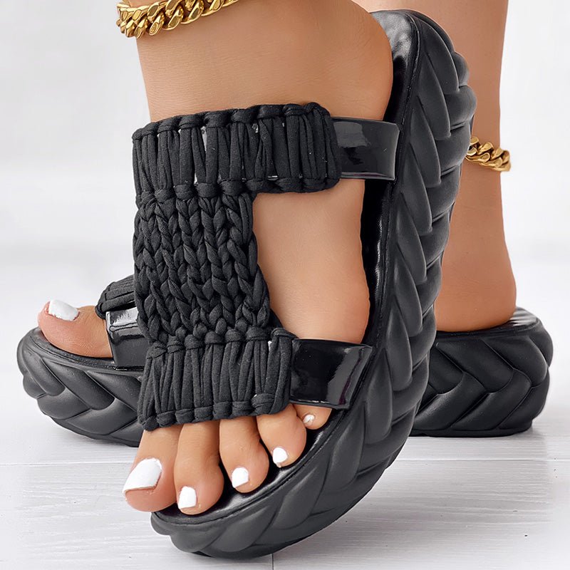 Knit Platform Sandals - gaviara