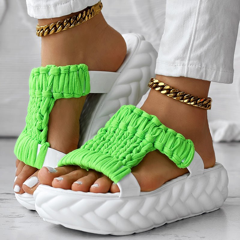 Knit Platform Sandals - gaviara