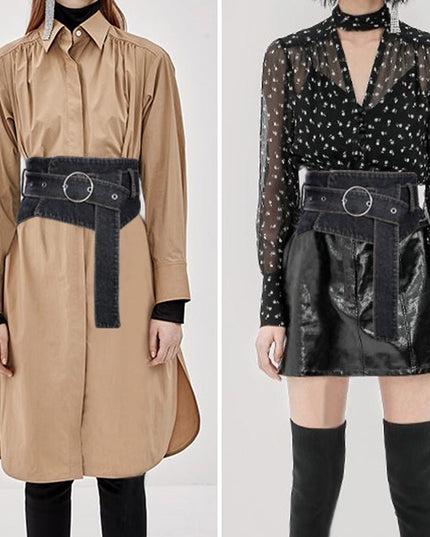 Ladies Fashion Simple Suit Wide Belt