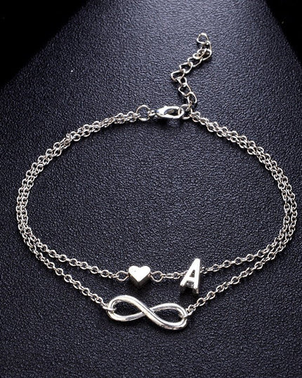 Love 26 letters alloy anklet