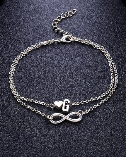 Love 26 letters alloy anklet