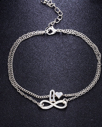 Love 26 letters alloy anklet
