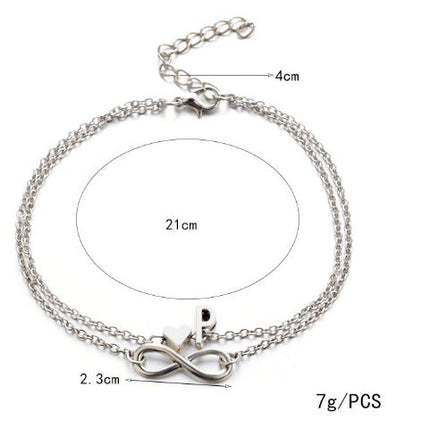 Love 26 letters alloy anklet